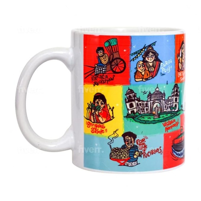 Ghirani illustrated India mug