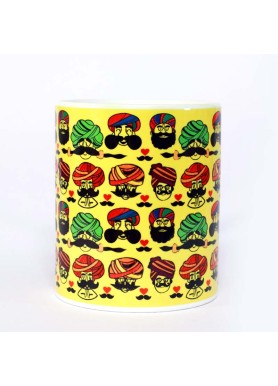 Ghirani Rajasthani Pagadi Patterned Coffee Mug | Rangilo Rajasthan Ceramic Mug