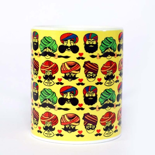 Ghirani Rajasthani Pagadi Patterned Coffee Mug | Rangilo Rajasthan Ceramic Mug